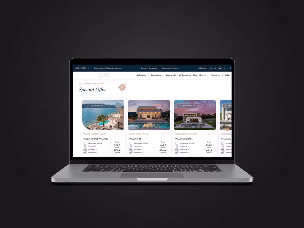 Luxe Villas Collection Booking web